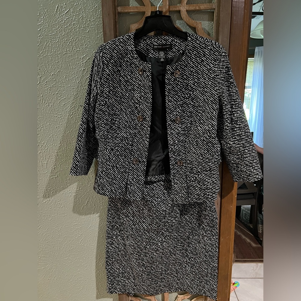 Vintage New York & Company Cotton Skirt Suit Set